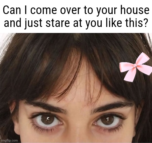Pleeeese? | Can I come over to your house and just stare at you like this? | made w/ Imgflip meme maker