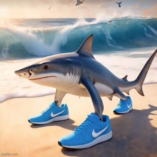 shark with jordans | image tagged in tralalero tralala | made w/ Imgflip meme maker