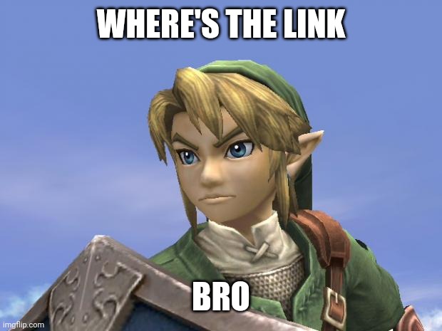 Link | WHERE'S THE LINK; BRO | image tagged in link | made w/ Imgflip meme maker