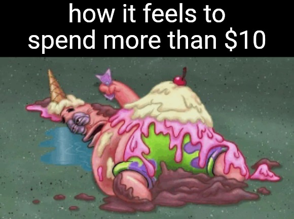 how it feels to spend more than $10 | made w/ Imgflip meme maker