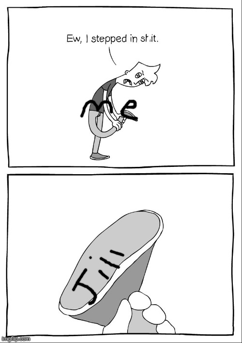 Someone who ruined my life | image tagged in i stepped in shit | made w/ Imgflip meme maker