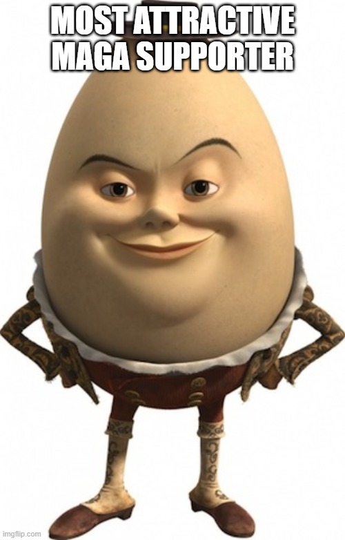 lol | MOST ATTRACTIVE MAGA SUPPORTER | image tagged in humpty dumpty | made w/ Imgflip meme maker