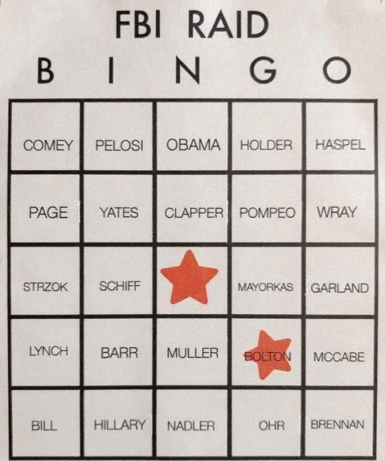 FBI Raid Bingo Card Blank Meme Template