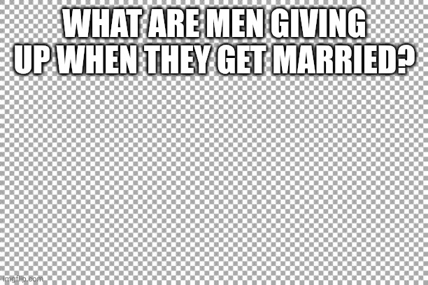 Free | WHAT ARE MEN GIVING UP WHEN THEY GET MARRIED? | image tagged in free | made w/ Imgflip meme maker