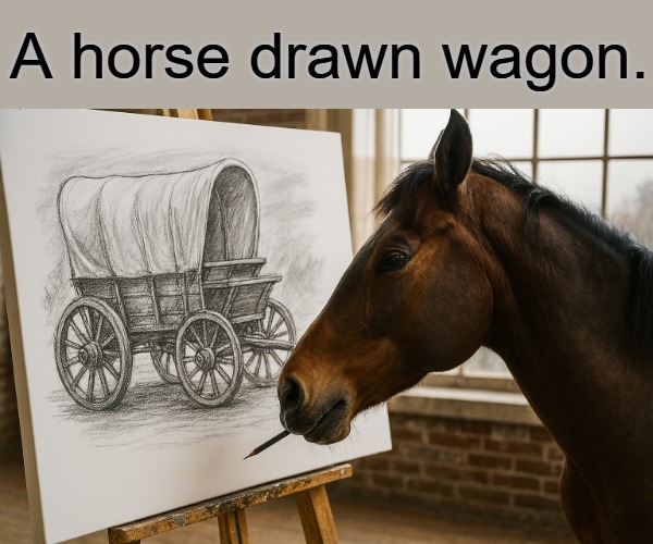 A horse drawn wagon. | made w/ Imgflip meme maker