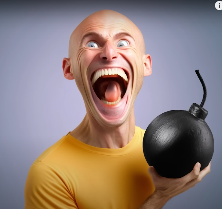 Crazy Bald Guy Blank Meme Template