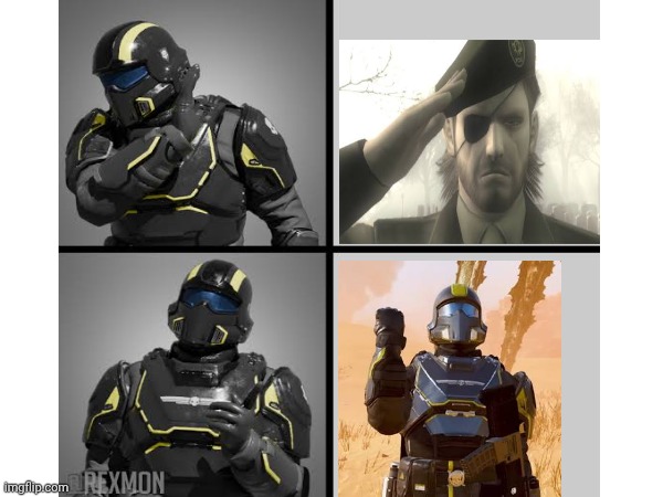 Salutes | image tagged in yes no,helldivers2 | made w/ Imgflip meme maker