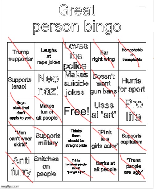 hurrah | image tagged in great person bingo | made w/ Imgflip meme maker