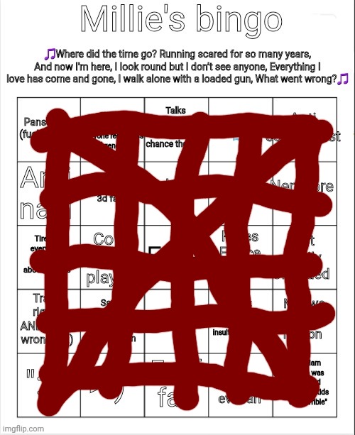 This template is so corny gng | image tagged in millie's bingo | made w/ Imgflip meme maker