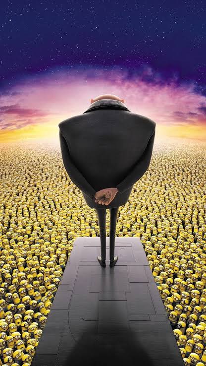 Gru in front of minions Blank Meme Template