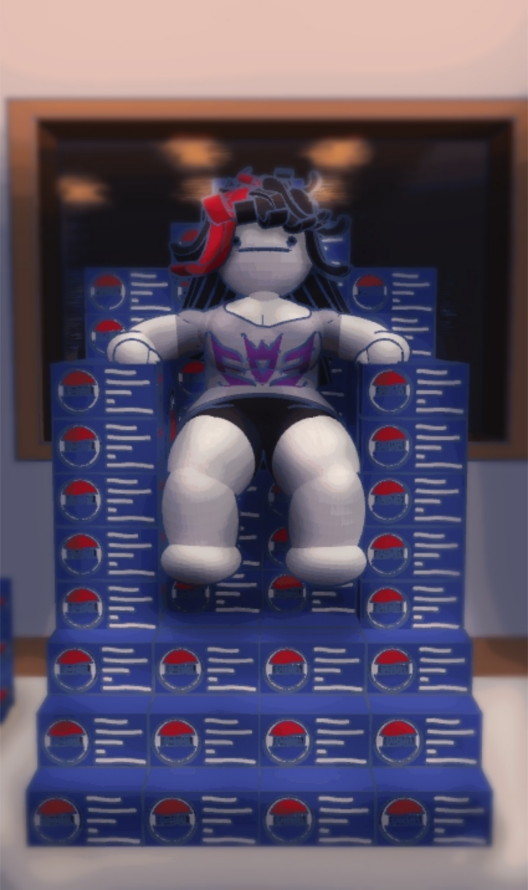 Claire Pepsi box throne Blank Meme Template