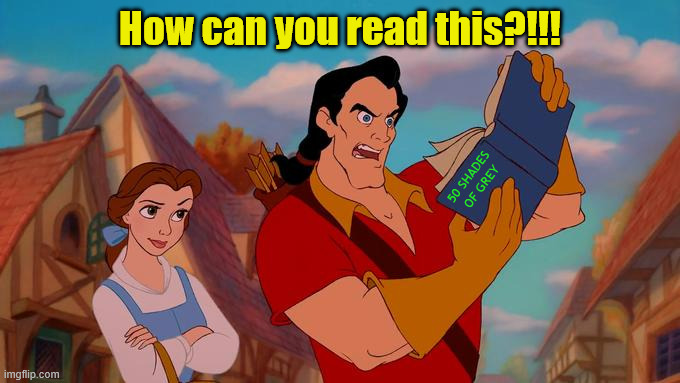 Gaston Has a Point | How can you read this?!!! 50 SHADES OF GREY | image tagged in how can i laugh at this,50 shades,dirty mind,disapprove,outrage,confused | made w/ Imgflip meme maker