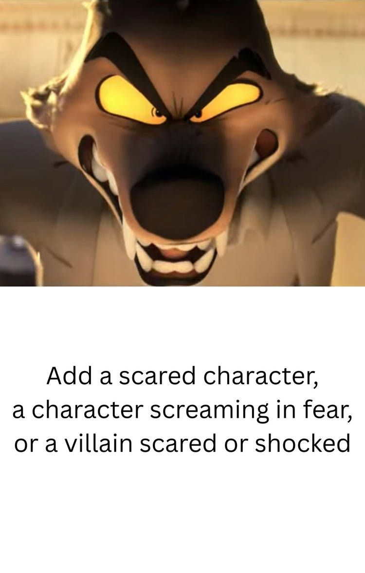 Who is scared of Mr. Wolf scary rage face Blank Meme Template