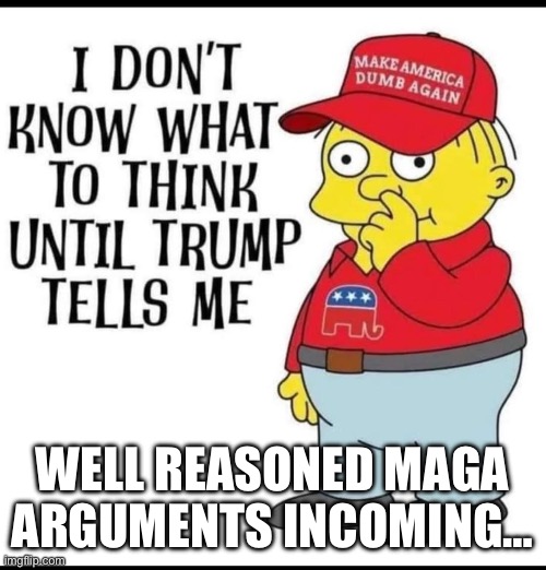 WELL REASONED MAGA ARGUMENTS INCOMING… | made w/ Imgflip meme maker