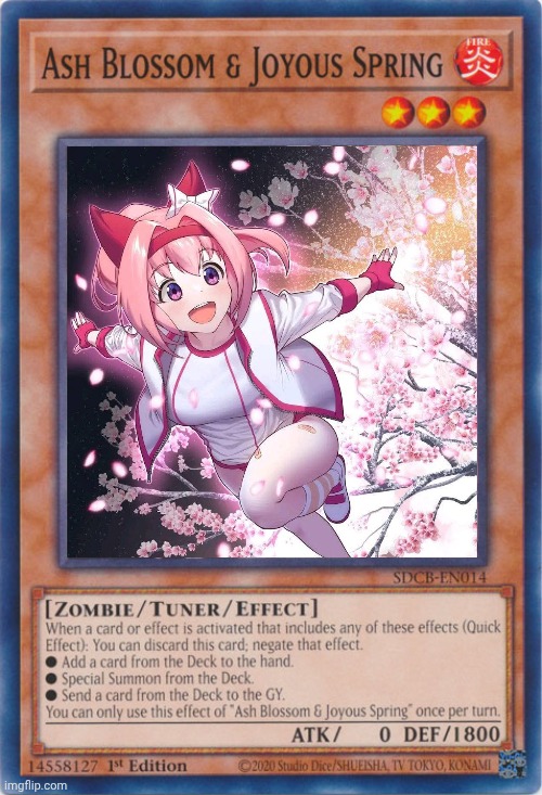 Ash Blossom and Joyous Spring alt art | image tagged in yugioh,umamusume | made w/ Imgflip meme maker