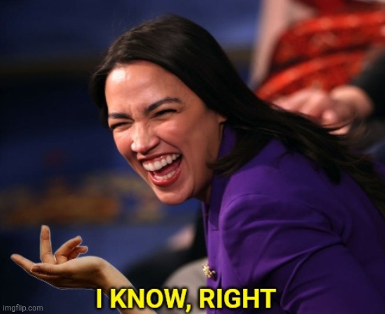 A. O. C. I KNOW RIGHT | image tagged in a o c i know right | made w/ Imgflip meme maker