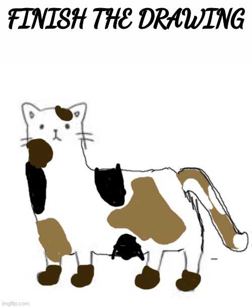 I drew the cat I keep seeing in my dreams | image tagged in finish the drawing | made w/ Imgflip meme maker