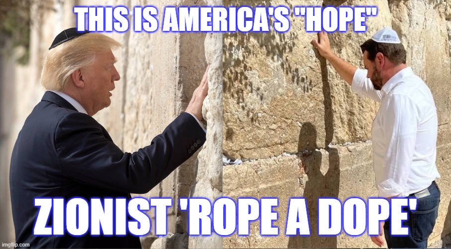 THIS IS AMERICA'S "HOPE"; ZIONIST 'ROPE A DOPE' | image tagged in politics | made w/ Imgflip meme maker