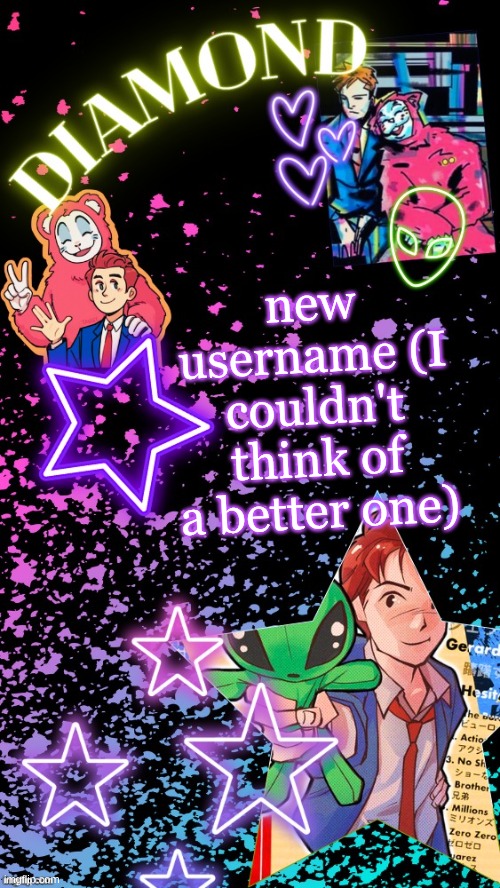 Diamond's Hesitant Alien temp ! ! (TYSM DISCO!!!) | new username (I couldn't think of a better one) | image tagged in diamond's hesitant alien temp tysm disco | made w/ Imgflip meme maker