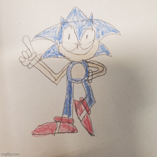 Here, have this totally normal drawing of Sonic | made w/ Imgflip meme maker