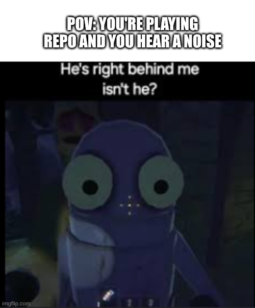 jumpscare | POV: YOU'RE PLAYING REPO AND YOU HEAR A NOISE | image tagged in funny,horror,video games | made w/ Imgflip meme maker