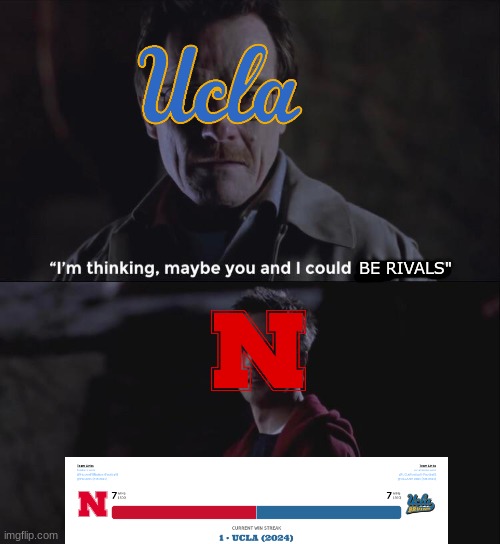 Nebraska football meme | BE RIVALS" | image tagged in memes,college football,football,nebraska,nfl memes,sports | made w/ Imgflip meme maker