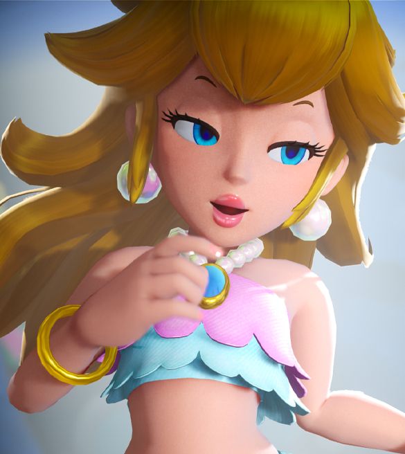 Mermaid Peach close up Blank Meme Template