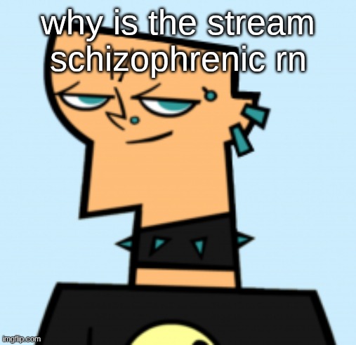 duncan | why is the stream schizophrenic rn | image tagged in duncan | made w/ Imgflip meme maker