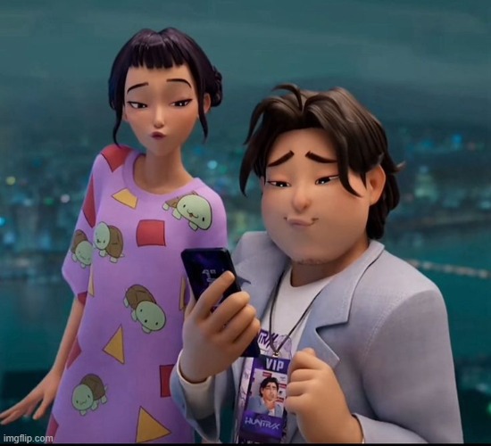 Zoey and Bobby vibing to Soda Pop | image tagged in zoey and bobby vibing to soda pop | made w/ Imgflip meme maker