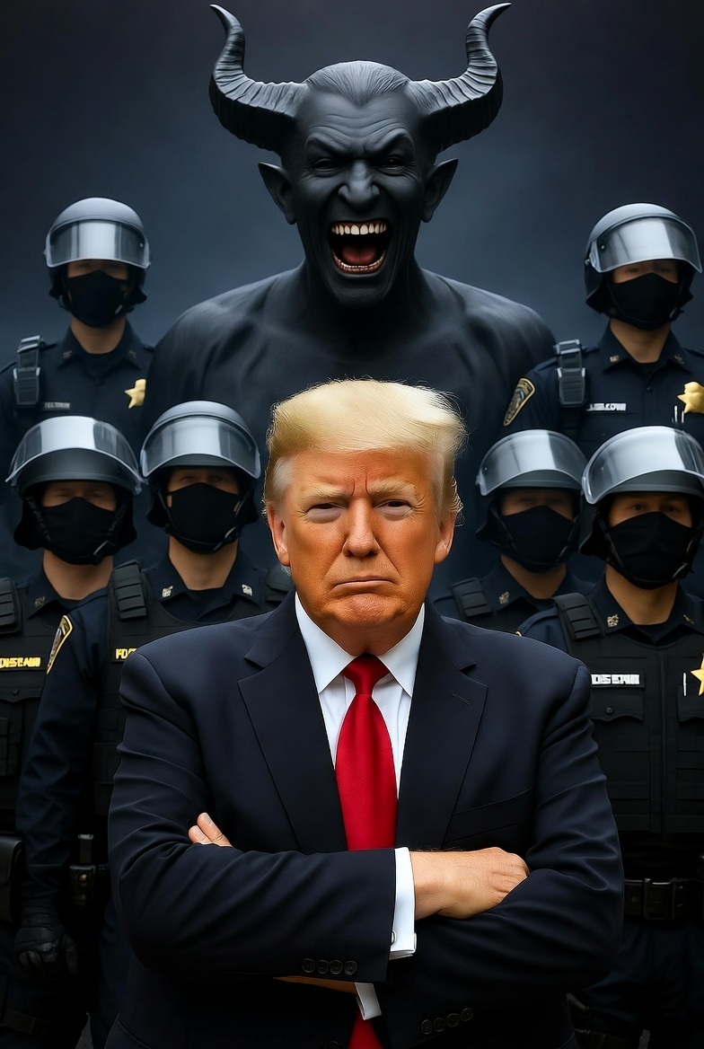 Donald Trump Secret Police Satan Devil Lucifer Evil Blank Meme Template