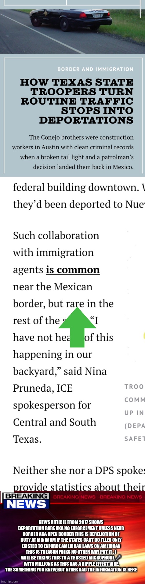 Readers highgest :Texas govt is comprised, decoder sounds alarm from past to rewrite future of America | NEWS ARTICLE FROM 2017 SHOWS DEPORTATION RARE AKA NO ENFORCEMENT UNLESS NEAR BORDER AKA OPEN BORDER THIS IS DERELICTION OF DUTY AT MINIMUM IF THE STATES CANT DO IT,LEO ONLY EXISTED TO ENFORCE AMERICAN LAWS ON AMERICAN THIS IS TREASON FOLKS NO OTHER WAY PUT IT . I WILL BE TAKING THIS TO A TRUSTED MICROPHONE 🎤  WITH MILLIONS AS THIS HAS A RIPPLE EFFECT VIBE. THE SOMETHING YOU KNEW,BUT NEVER HAD THE INFORMATION IS HERE | image tagged in usa,borders | made w/ Imgflip meme maker