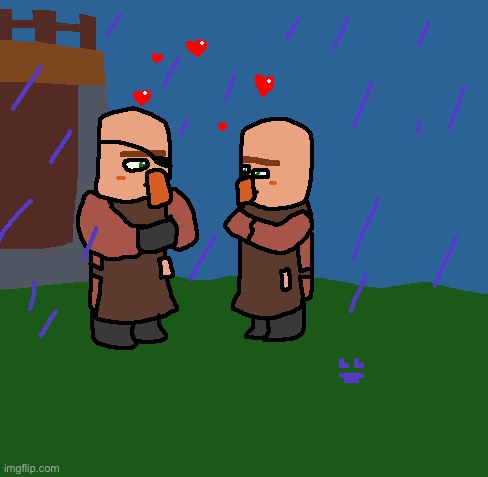 Two villagers, staring lovingly into each other’s eyes | made w/ Imgflip meme maker
