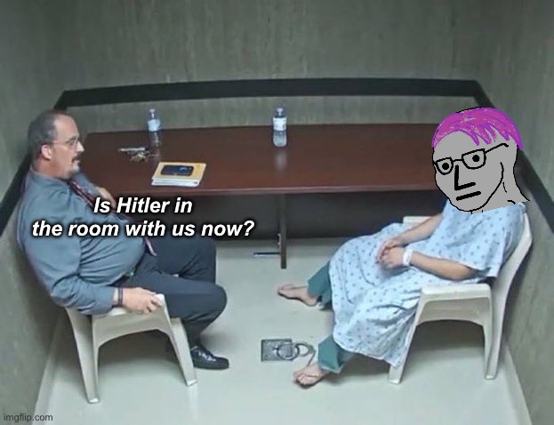 Projection disorder | Is Hitler in the room with us now? | image tagged in are they in the room with us right now,politics lol,memes | made w/ Imgflip meme maker