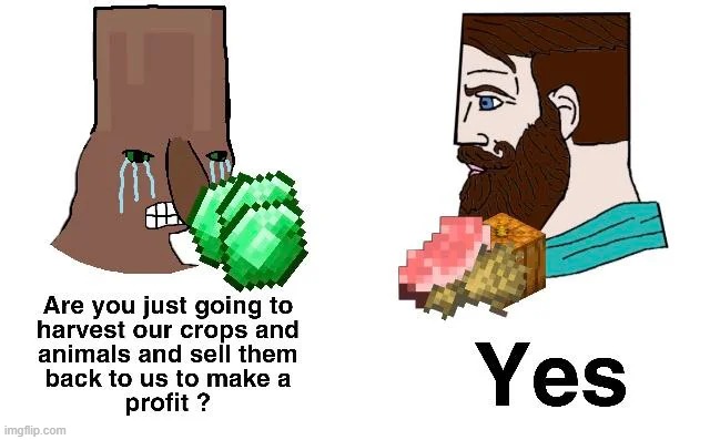 image tagged in minecraft steve,wojak,repost,villager,chad | made w/ Imgflip meme maker