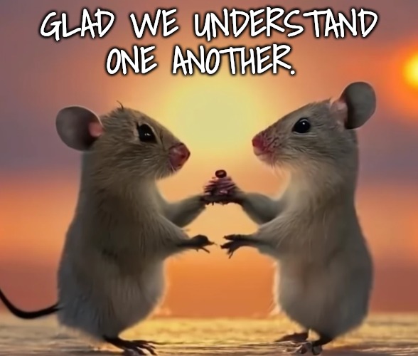 GLAD WE UNDERSTAND ONE ANOTHER. | made w/ Imgflip meme maker