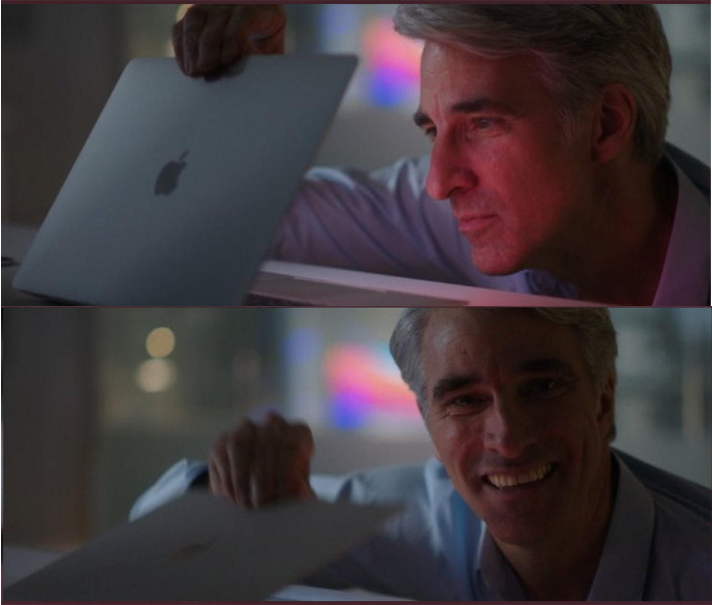 Craig Federighi MacBook Blank Meme Template