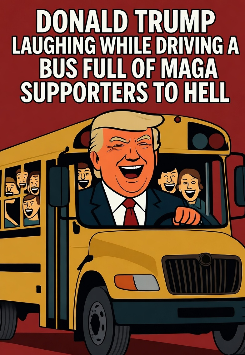 Donald Trump MAGA bus to Hell Blank Meme Template