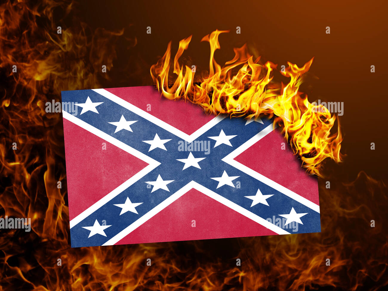 rebel flag burning Blank Meme Template