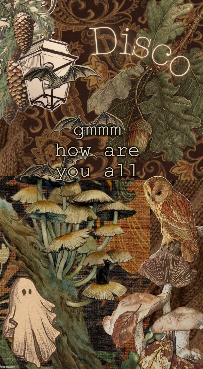 Disco's autumn temp | gmmm how are you all | image tagged in disco's autumn temp | made w/ Imgflip meme maker