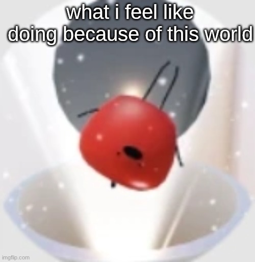we are cooked | what i feel like doing because of this world | image tagged in apple jumping into trash | made w/ Imgflip meme maker