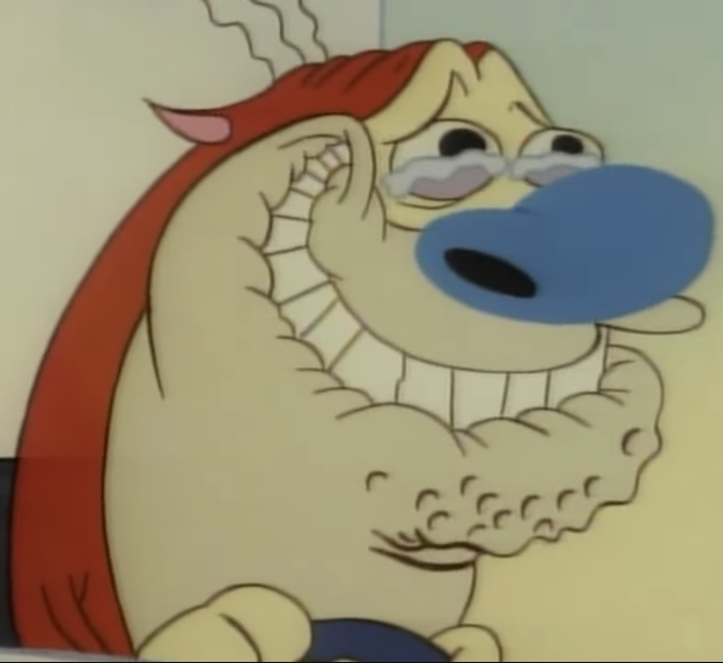 Stimpy Crying Happily Blank Meme Template