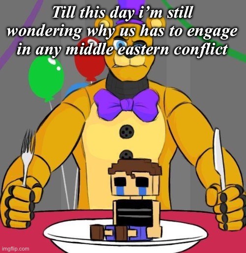 Yes ik this is political slop but my point stands | Till this day i’m still wondering why us has to engage in any middle eastern conflict | image tagged in was that the bite of '25 | made w/ Imgflip meme maker