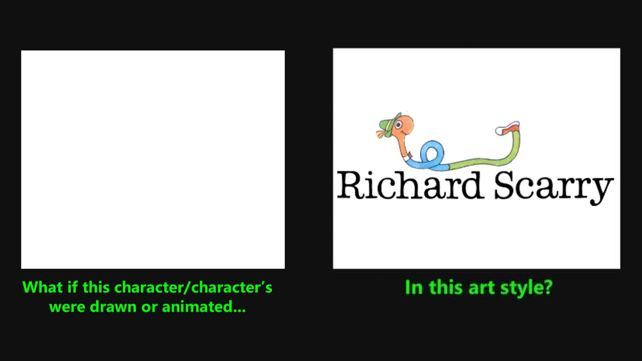 What if Character Drawn in Richard Scarry Blank Meme Template