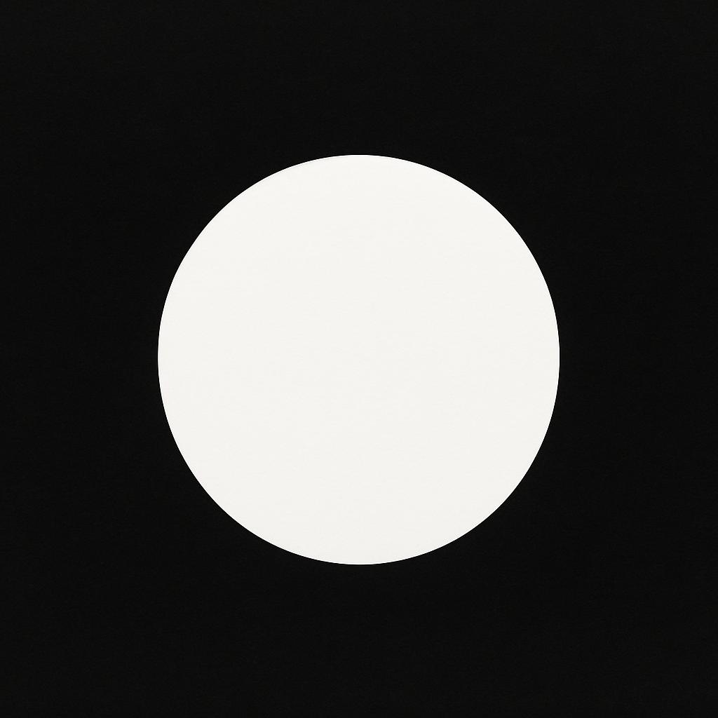 a white circle on a dark black background Blank Meme Template
