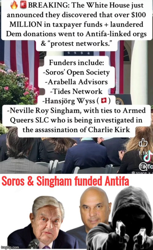 George Soros & Evil Roy Singham funded Antifa | Soros & Singham funded Antifa | image tagged in soros singham,money,paid,protestors | made w/ Imgflip meme maker