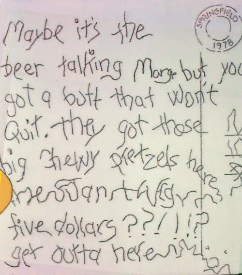 Homer Simpson drunk postcard Blank Meme Template