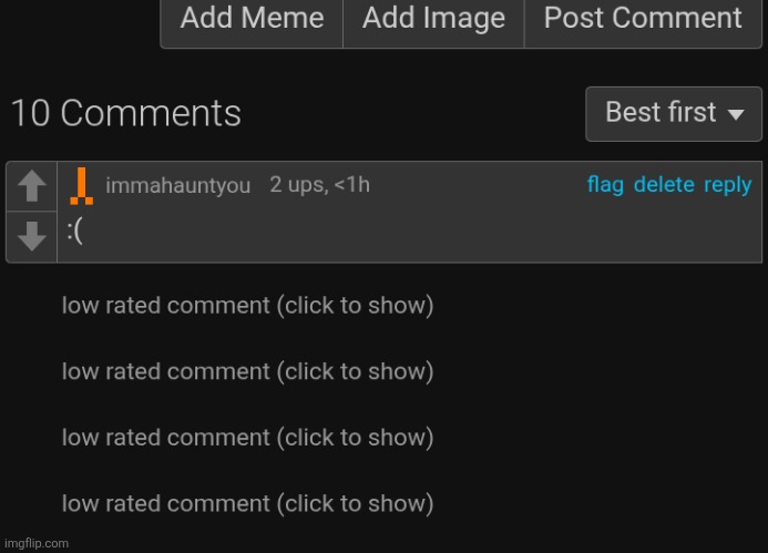 Proof that masq isn't always the one low rating comments | made w/ Imgflip meme maker