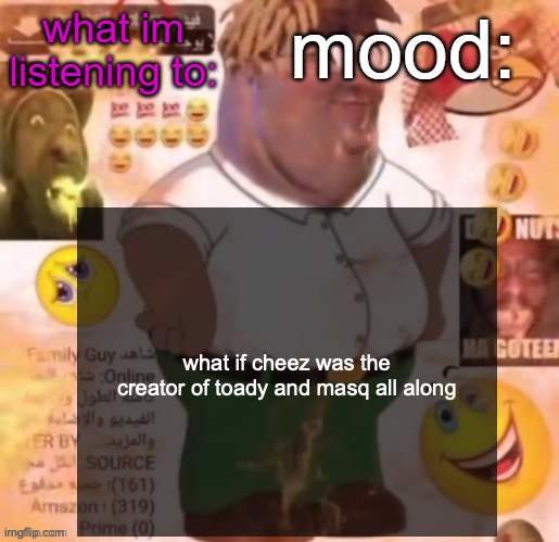 why am I using this temp | what if cheez was the creator of toady and masq all along | image tagged in 70lastchance announcement temp 3 | made w/ Imgflip meme maker