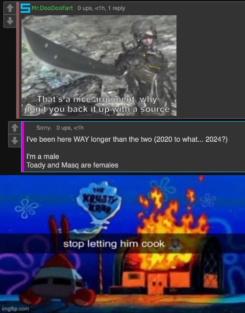 image tagged in stop letting him cook | made w/ Imgflip meme maker