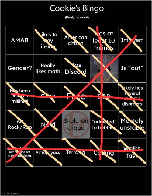 Cookie's first bingo | image tagged in cookie's first bingo | made w/ Imgflip meme maker